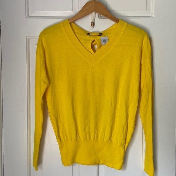 CAbi yellow tie back sweater - Picture 2 of 7